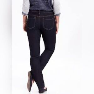 Old Navy Women's Straight Leg Mid-rise Ankle Jeans - Dark Blue women's size 10P